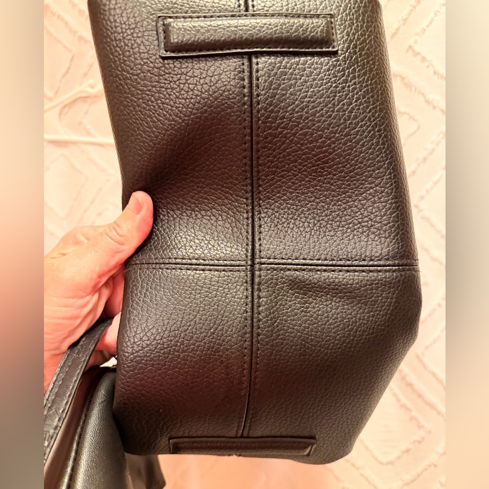 Steve Madden Black Tote Bag with Pouch - Picture 6 of 11